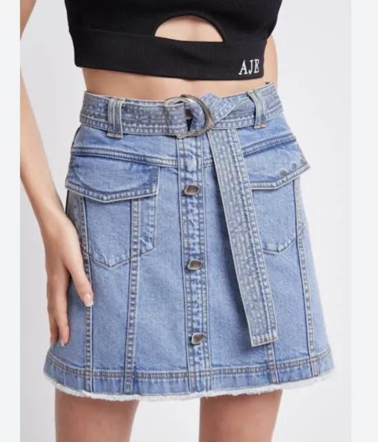 Aje Arlow Denim Skirt Size 10