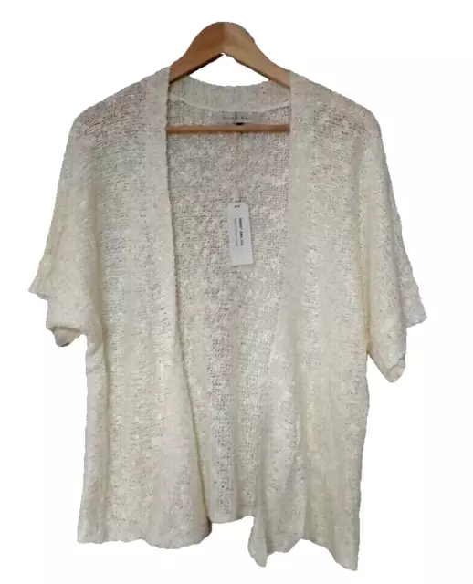 Job Lot 5X Maison De Nimes Slouch Short Sleeved Cardigans Off White/Ivory Size S