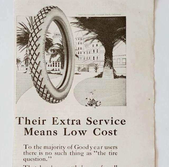 1917 Goodyear Tires Advertisement Extra Service Low Cost Palm Trees LGADYC4