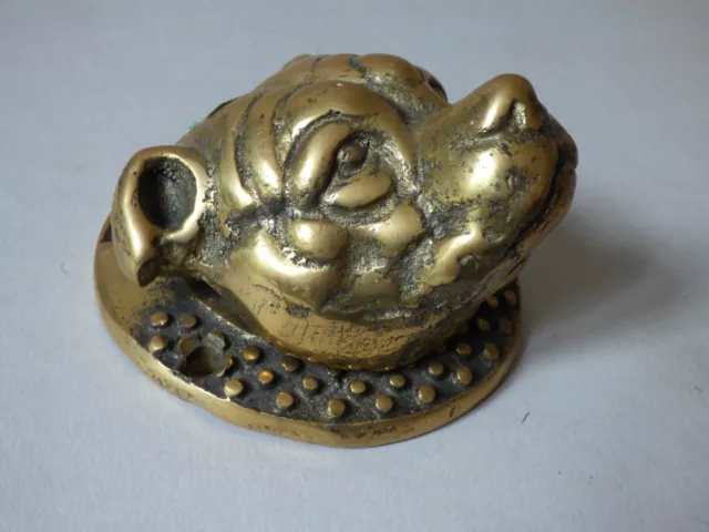 Rare Heavy Brass Architectural Staffordshire Bull Terrier Dog Head Door Knocker