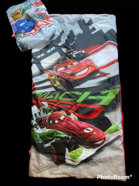 Disney CARS 2 Kids Sleeping Bag~Sling Bag Cinch sack~Lightning McQueen