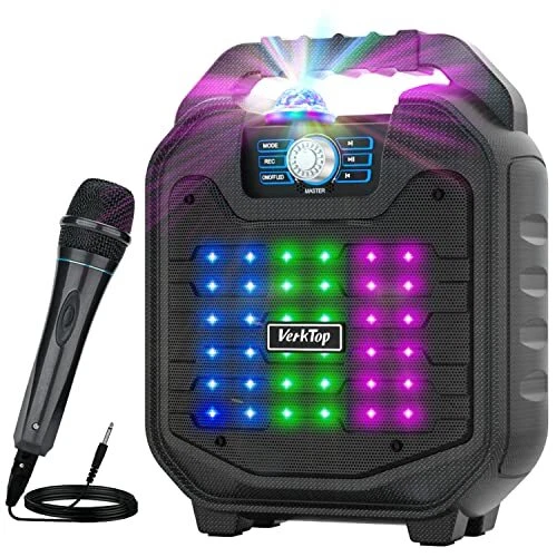 VerkTop Kid Karaoke Machine Upgrade Bluetooth Karaoke Speaker for Adults & Po...