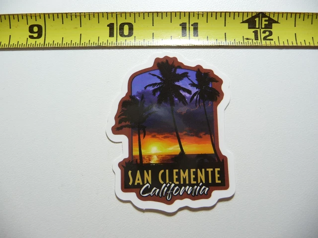 California San Clemente Sunset Palm Trees Decal Sticker Pride State