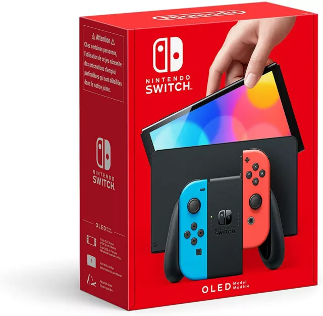 Nintendo Switch Oled Blu Neon/ Rosso Neon Console Portatile 64Gb Hdmi 2021 Italy