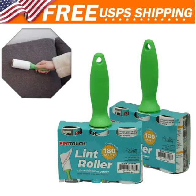 360 Sheets Lint Roller for Pet Hair Portable Extra Sticky Lint Remover 2 Handle