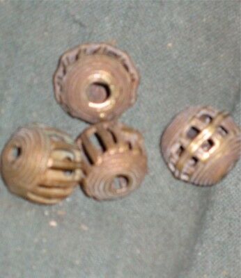 5 Beads Bronze Ashanti Bead Brass 1 CM 2