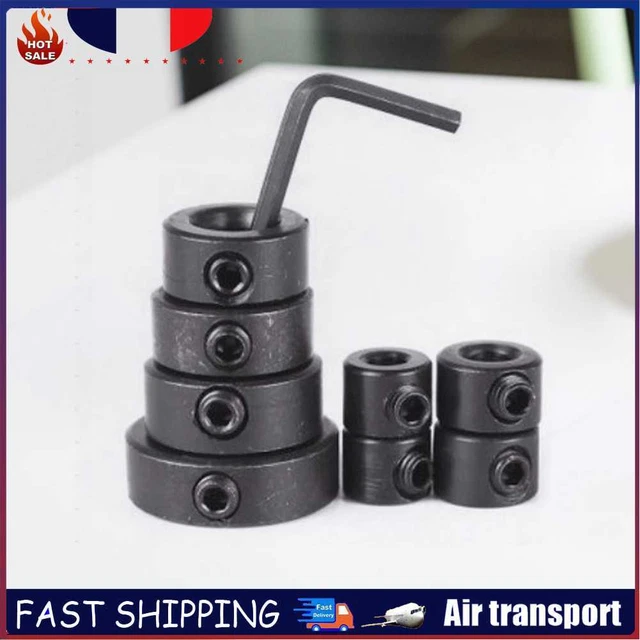 8Pcs Woodworking Drill Bit profondeur Stop colliers anneau positionneur perceuse