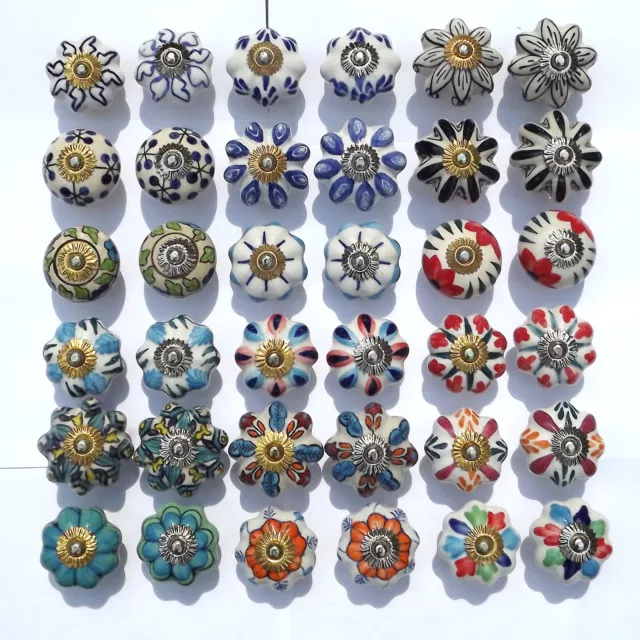 Céramique Boutons Porcelaine Tirer Poignées pour Portes Tiroir Placard Meuble
