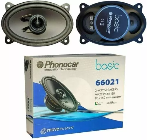 Phonocar Set 2 Haut-Parleurs 66021 + Grilles Label Boutique Voiture Ovales 9X15 2