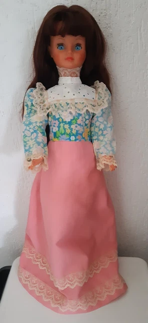 Poupée Cathie De Bella Vintage 48cm - Années 1970/80 - Robe à Fleurs Et Collant