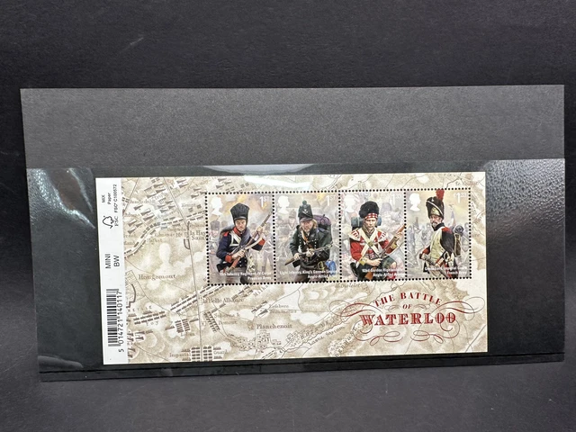 Waterloo Barcode BATTLE OF WATERLOO Mini Sheet MS3734 Barcode Royal Mail Stamps MNH GB ...