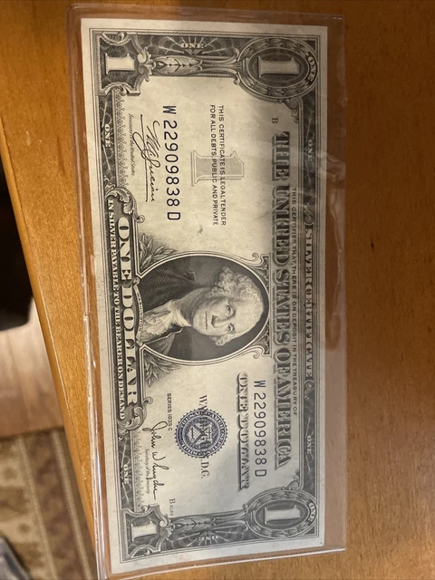 1935 C $1 One Dollar Silver Certificate Blue Seal-CRISP