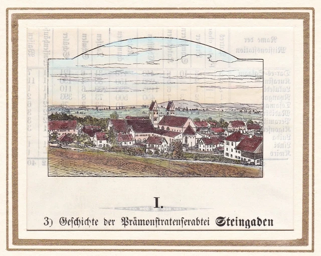 Kloster Steingaden LK Weilheim-Schongau Bayern Ansicht Holzstich 1870