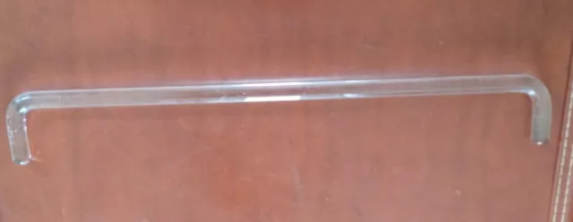 Art Deco Bent Curved Clear Glass 15" Towel Bar Rod Mid Century Bathroom Rack