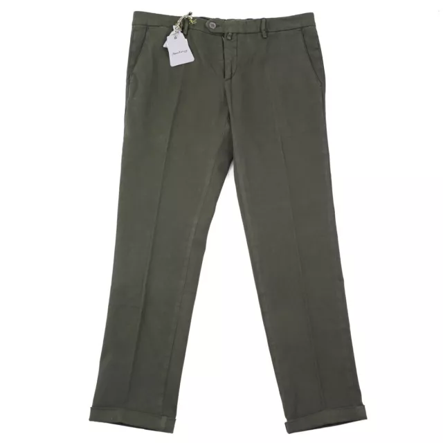 Sartorio by Kiton Olive Green Stretch Twill Cotton-Wool Pants 34x29 (Eu 50) NWT