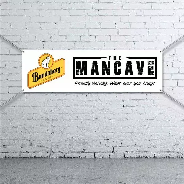 Bundaberg Rum Banner -  Mancave Bar Beer Spirits Shed Garage Wall Sign Gift Aus