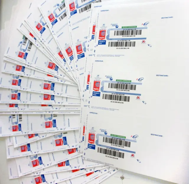 250 étiquette Stickers Export suivi la Poste Envoi tarif lettre Europe et Monde