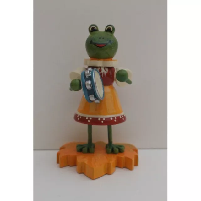 399-307h0088 Hubrig Frosch-Mädchen mit Tamburin