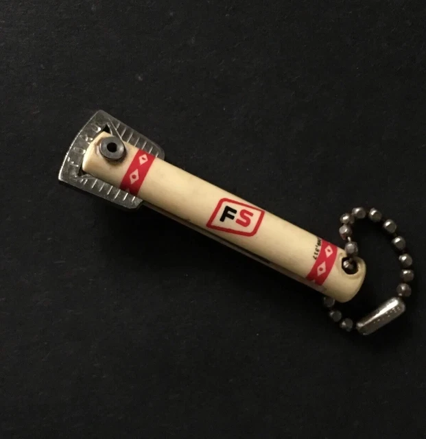 VINTAGE FORD KEY FS FARM KEYCHAIN FOB Logootee St.Peter IL ERVIN SUPPLY