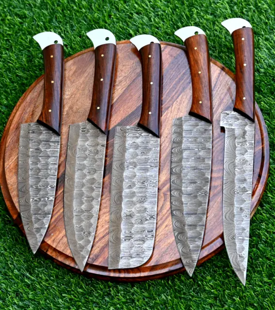 Custom Made Damascus Chef Knife Set Kitchen Cutlery - Hand Forged Blade 1767