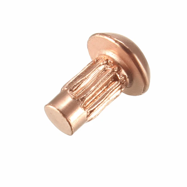 50Pcs 1/8poucesx 15/64" Tête ronde Cuivre Solide Rivets Attaches