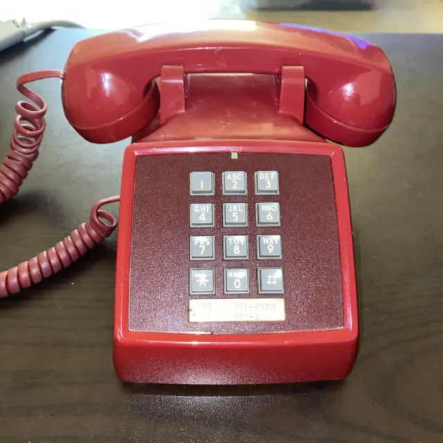 Vintage Western Electric Bell System 2500DM Red Push Button Telephone Phone
