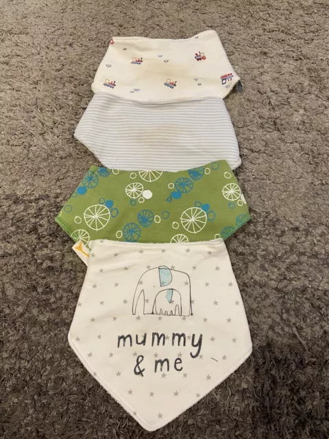 4 Pack of Soft Baby Infant Boys Girls Toddler Bandana Drool Bibs 100% Cotton