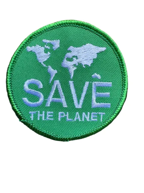 SAVE THE PLANET Embroidered Patch GREEN ENVIRONMENTAL EARTH