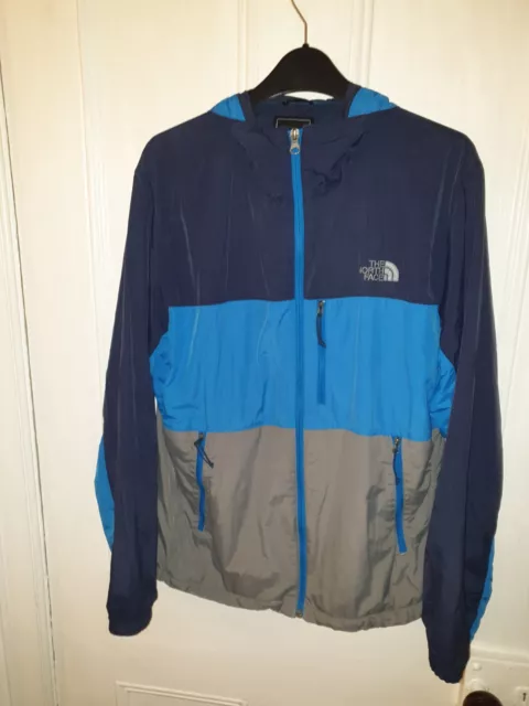 Mens blue & grey hooded Lightweight jacket"THE NORTH FACE " size Small