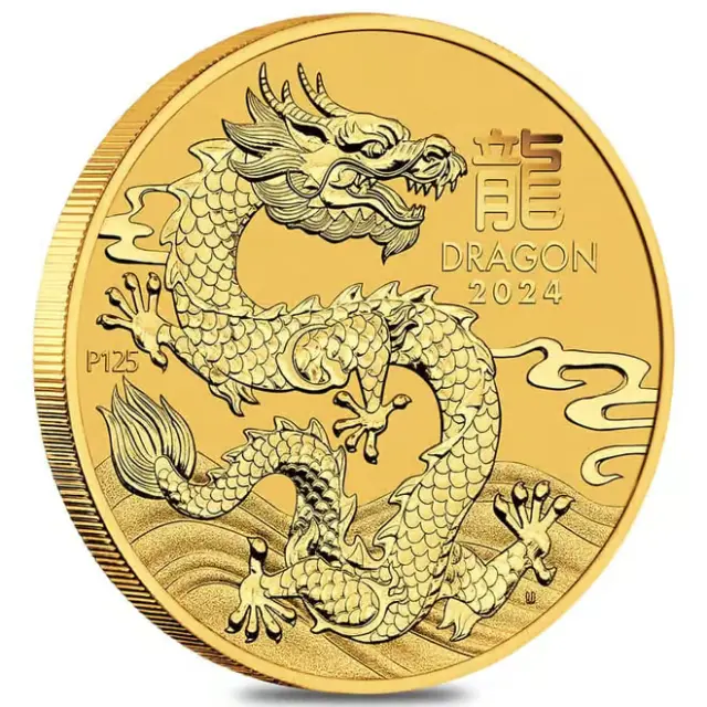 2024 ~ Australia Lunar Series III Year of the Dragon ~ 1/20oz Gold Coin ~$198.88