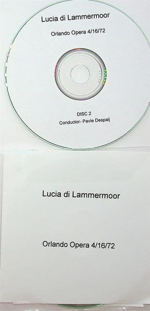 DONIZETTI- Lucia Di Lammermoor Live 16.4.1972 Despalj 2-CD GAIL ROBINSON/MOULSON
