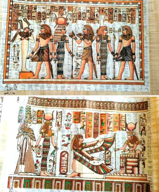 Own a Piece of Ancient Egypt with Two Handmade Papyrus Paper Phosphorus Pharaoni