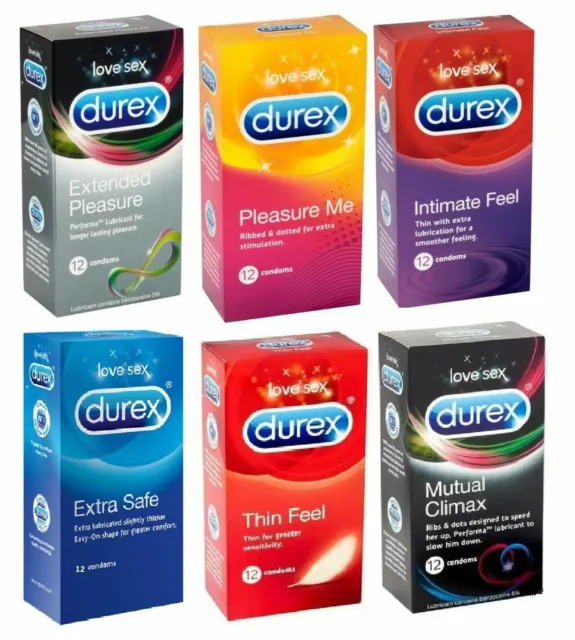 Durex Condoms - Ultra Thin Feel, Extended Pleasure Me, Intimate, Extra Safe