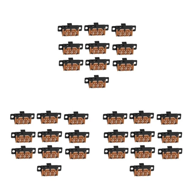 30 piece rotary selector 6 pin 3 position DPDT plate sliding switch 0.5A 5E9K4