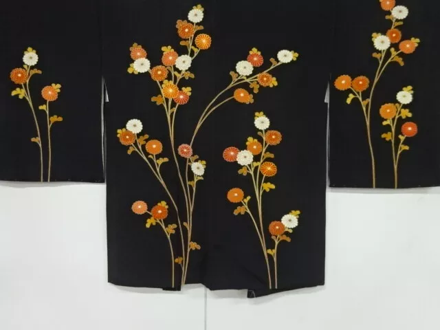 39578# Japanese Kimono / Haori / Embroidery / Kiku
