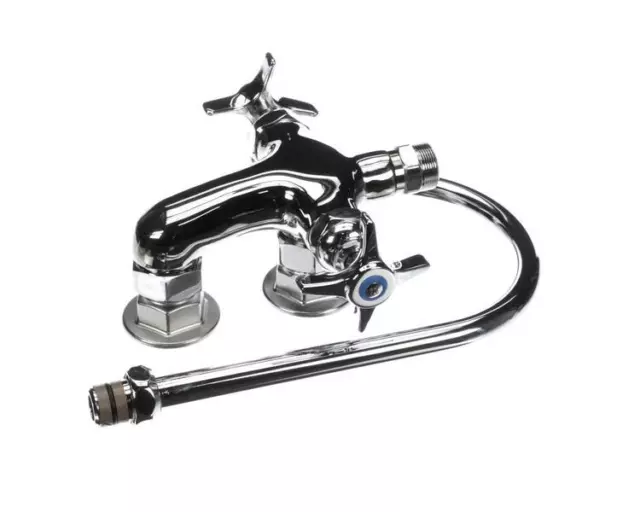 T&S Brass Vertical Double Pantry Faucet, Wall Mount, Swivel B-0316 - Free
