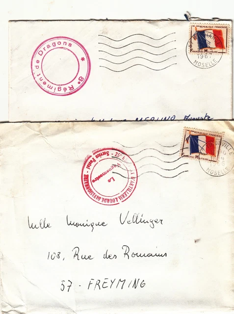 2 lettres en franchise militaire