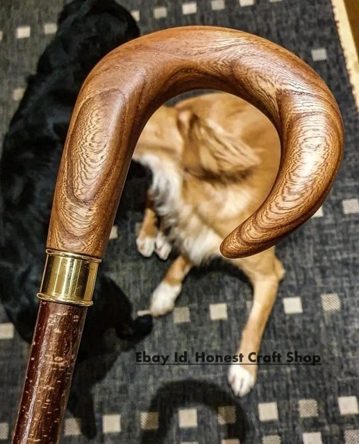 New Style Handle Hand Carved Walking Cane Wooden Walking Stick Handmade B/Gift