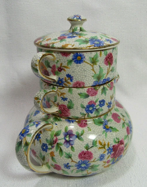 Royal Winton Grimwades England OLD COTTAGE CHINTZ Mini Stacking Teapot REDUCED!! 6