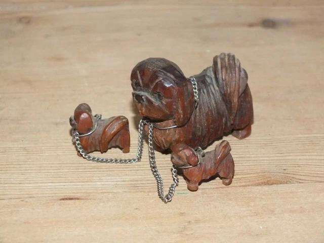 Ménagerie Napoléon III - Jouets Miniatures Anciens Animaux En Bois Et Cuir, Dans Boîte D'époque