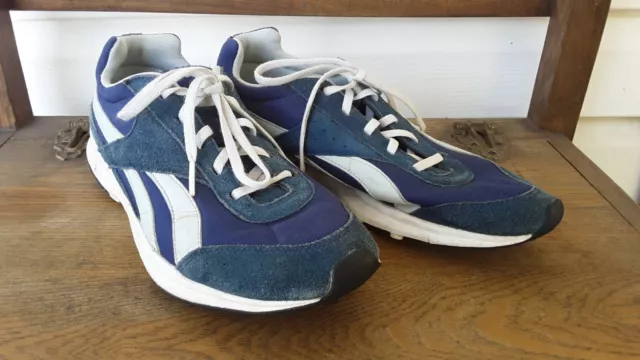 Vintage Reebok Women's Sz. 9.5, Blue Suede Sneakers