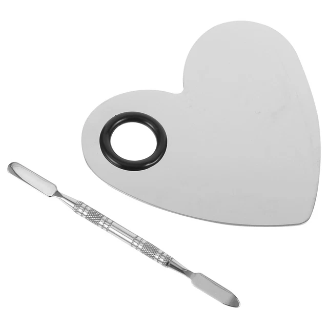 Paleta Maquillaje Pigmento Mezclador Plata Acero Inoxidable