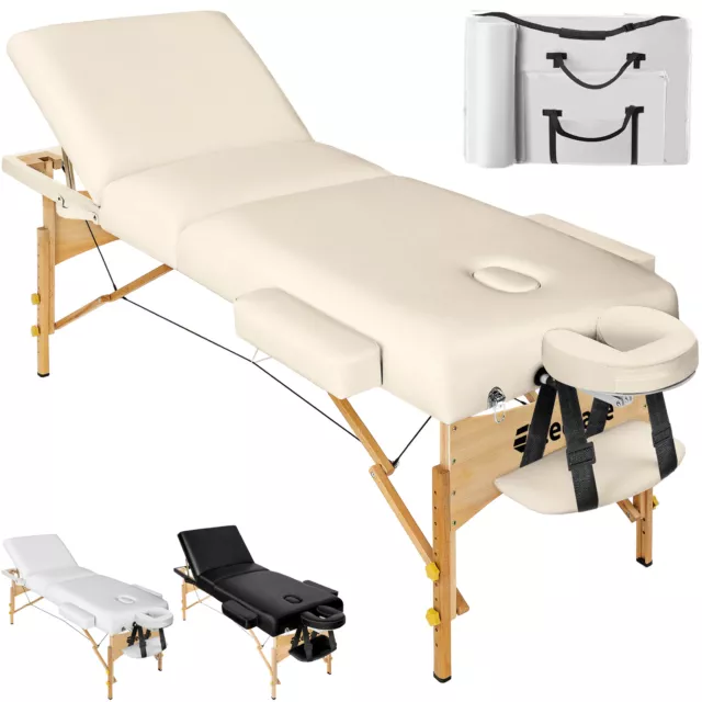 Massageliege Massagetisch Massagebank Holz Liege Mobil klappbar 3 Zonen + Tasche