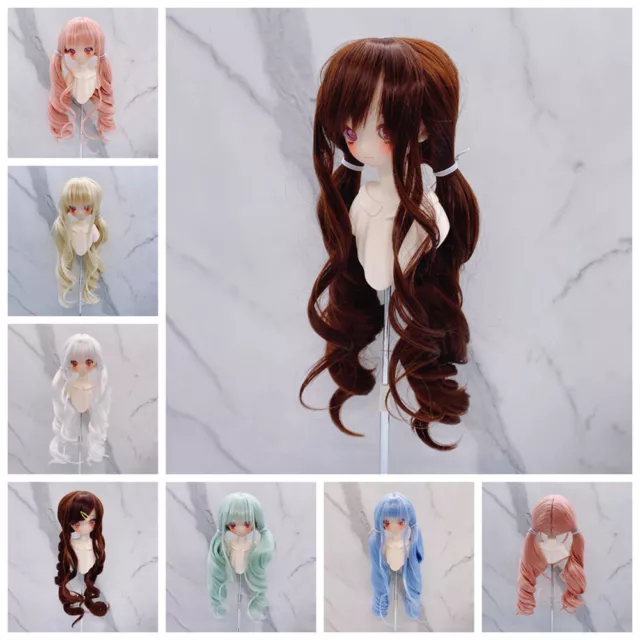 Dolls Wigs Long Curly Hair Wig with Bangs for 1/3 1/4 1/6 BJD Dolls Accessories