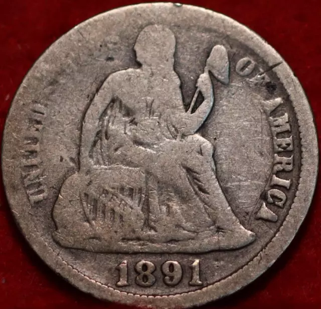 1891-O New Orleans Mint Silver Seated Liberty Dime