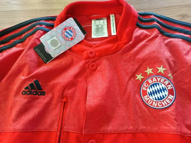 NEU! Org.  rot-graue ADIDAS Bayern München Anthem Jacke k Trikot