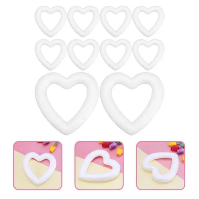 20 Pcs White Foam Heart Wreath Making Form Love Bubble Flower 2