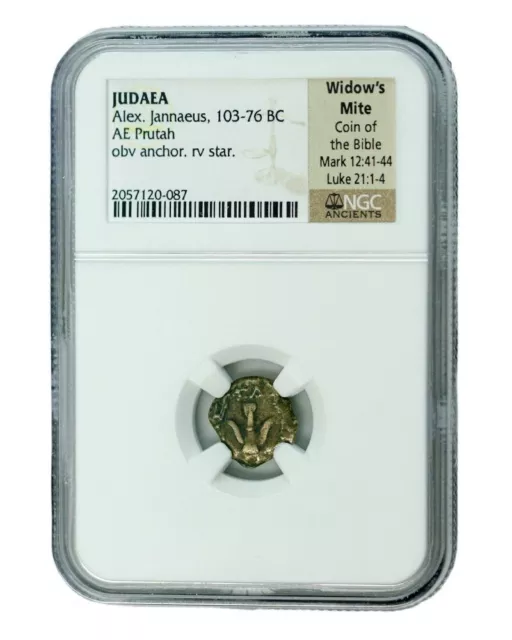 Widows Mite Ancient Coin NGC Certified * High Grade * Judean Prutah (103-76 BC) 2