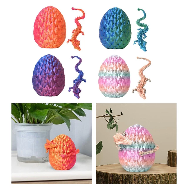 Lot de 2 jouets pour enfants Œuf de dragon 3D de 23,62 pouces/11,81 pouces, décoration de bureau cool et colorée, cadeau de Noël, d'Halloween, de Thanksgiving, de la Saint-Valentin, de Pâques, modèle
