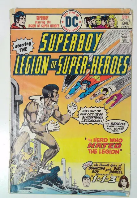 1976 Superboy #216 DC Comics GD+ 1st Series 1st Print Comic Book